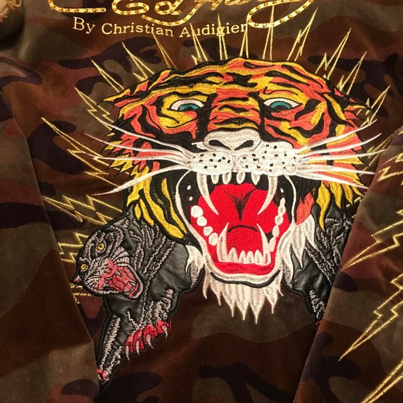 SUPER RARE amazing y2k Ed hardy camouflage velvet jacket! - Picture 5 of 11